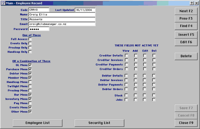 security accounts